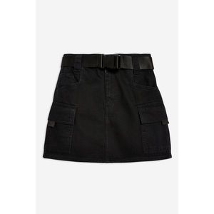 clip belt denim skirt